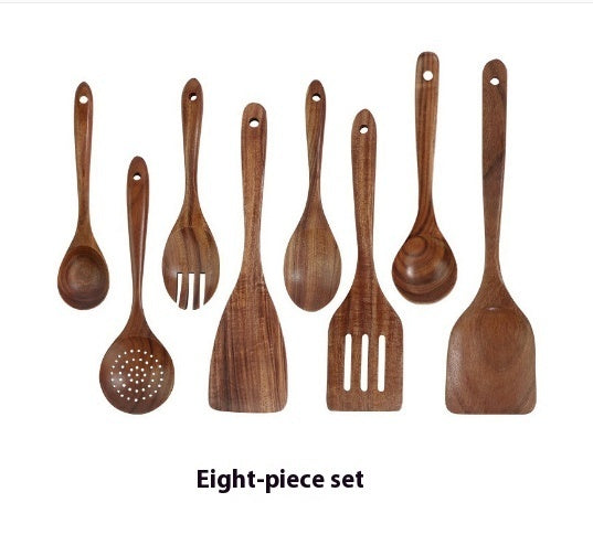 Teak Wood Tableware Set - Spoon, Ladle, Turner
