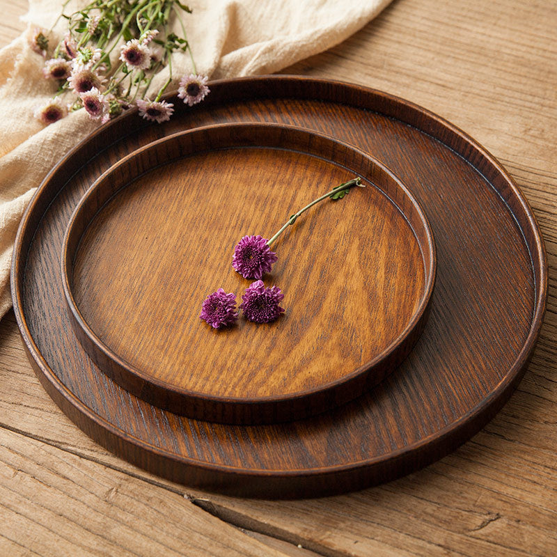 Rustic Wood Serving Tray - Round Platter
