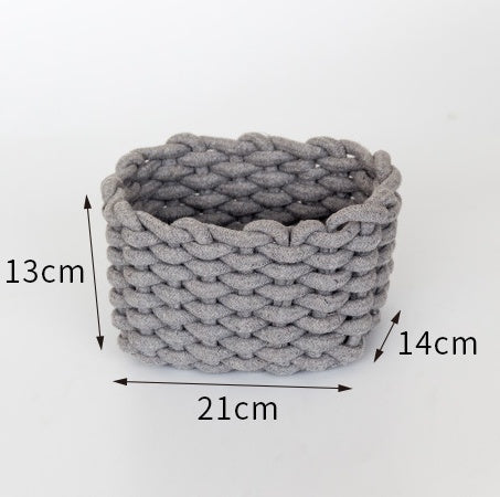 Nordic Cotton Rope Storage Box - Hand-woven Simple