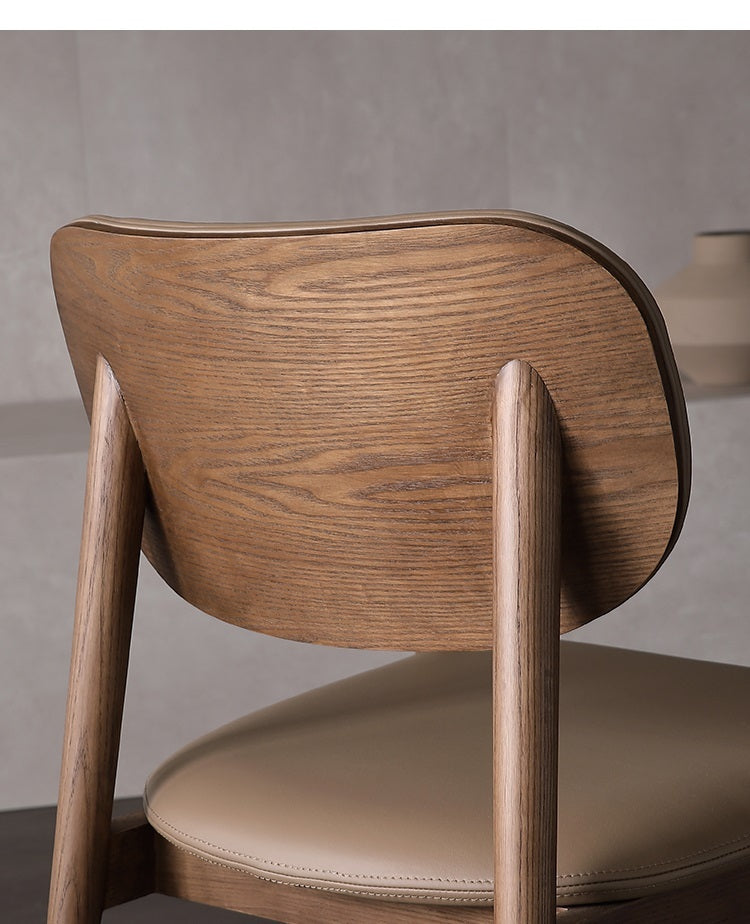 White Wood Veneer Chair - Minimalist Household