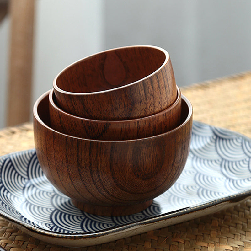 Japanese Wood Bowl - Natural Tableware for Rice/Soup