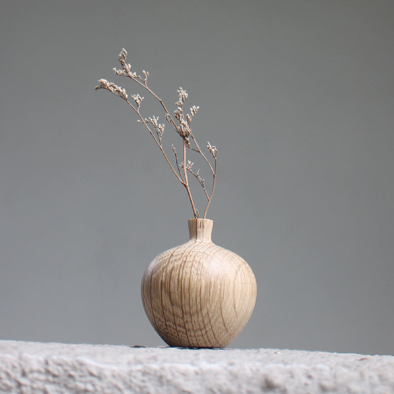 Japanese Wood Dried Flower Vase - Home Decor