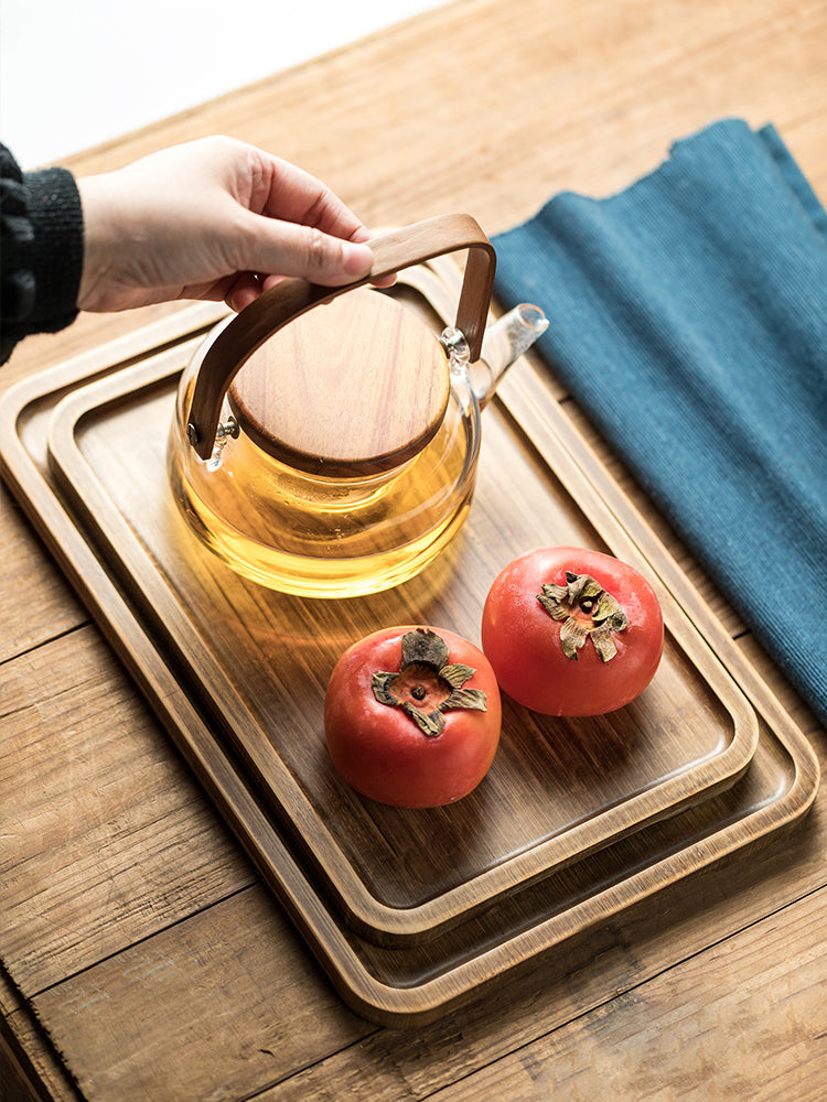 Retro Wood Serving Tray - Vintage Serving Platter