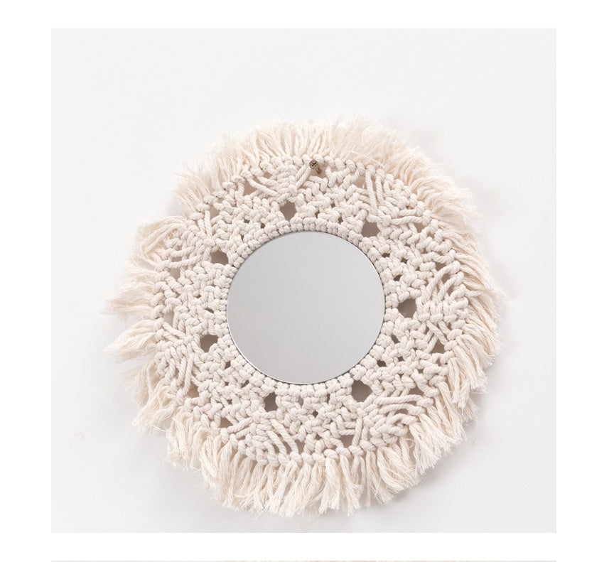 Makeup Mirror with Tapestry Hanging - Home Decor