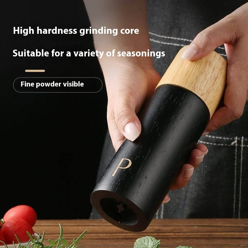 Oak Wood Pepper Grinder - Retro Manual Spice Grinder