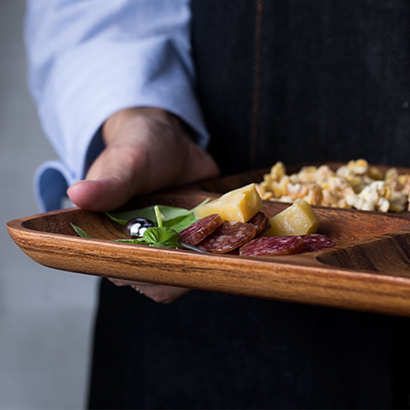 Wood Split Breakfast Plate - Serving Dish
