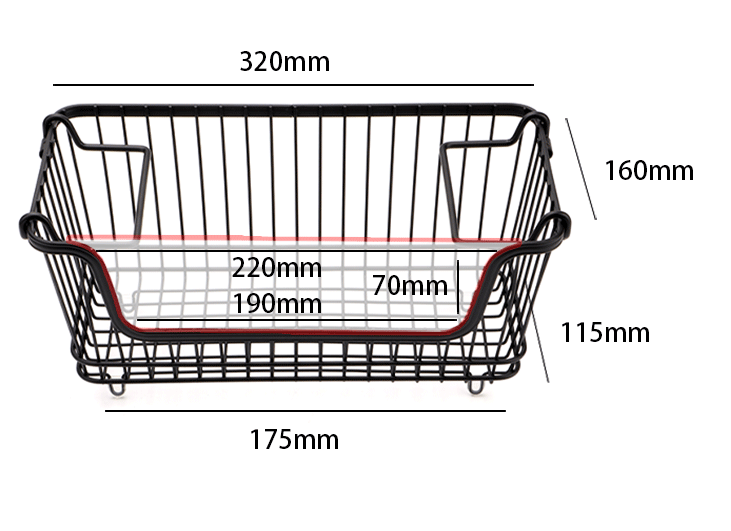 Black Iron Storage Basket - Decorative Home Organizer