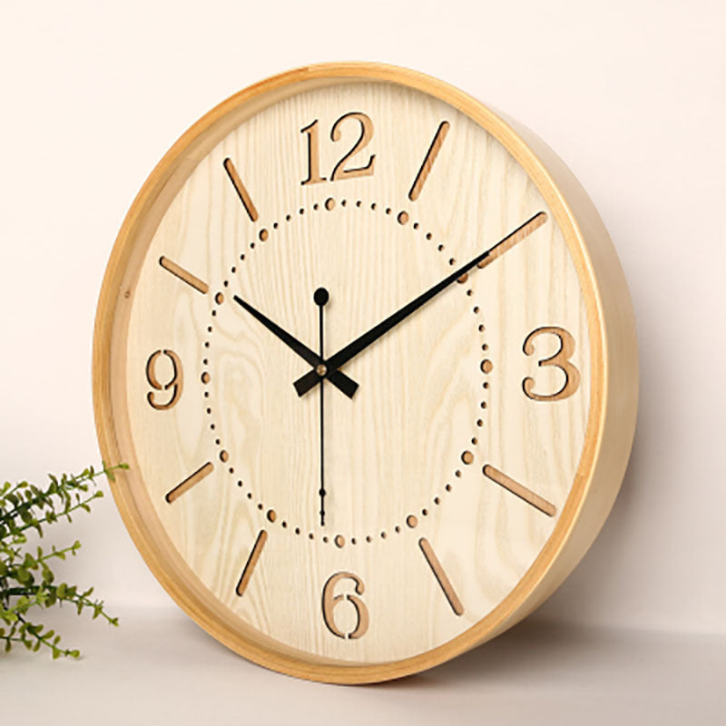Modern Wood Wall Clock - Minimalist Silent Timepiece