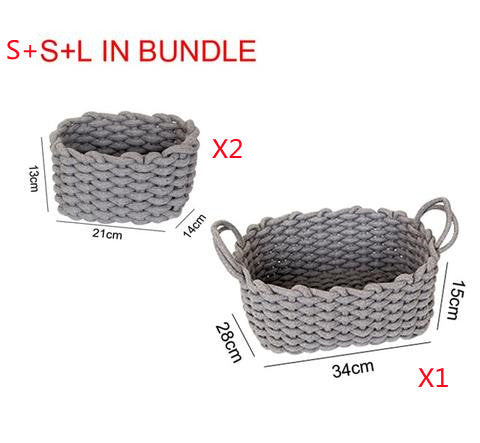 Nordic Cotton Rope Storage Box - Hand-woven Simple
