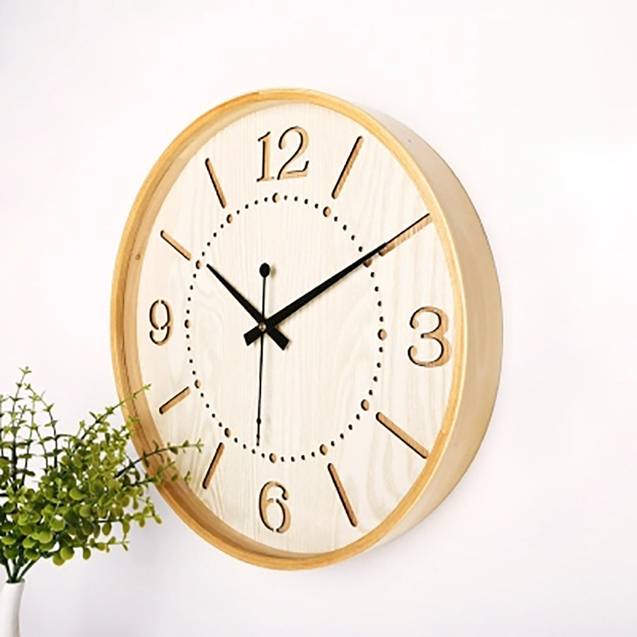 Modern Wood Wall Clock - Minimalist Silent Timepiece