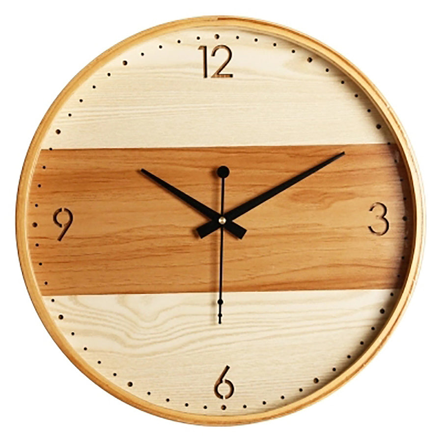 Modern Wood Wall Clock - Minimalist Silent Timepiece