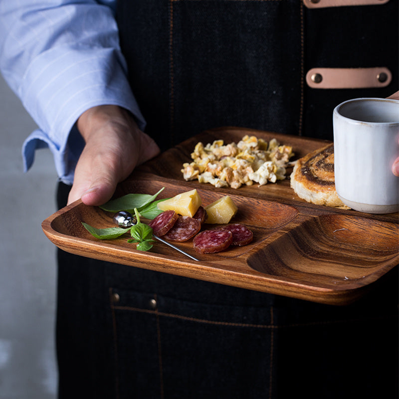 Wood Split Breakfast Plate - Serving Dish