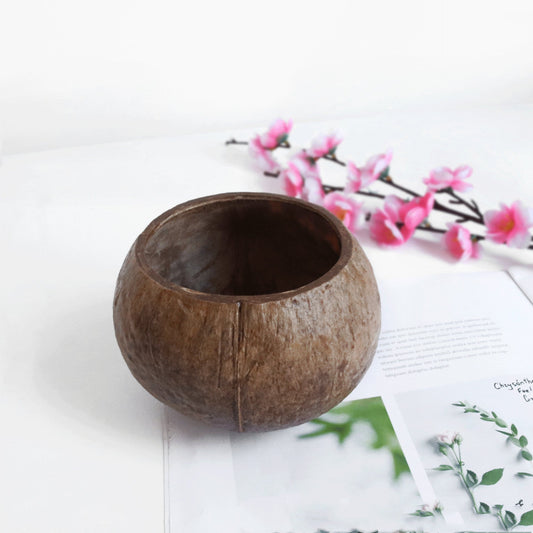 Coconut Shell Candle in Wood Bowl - Home Fragrance