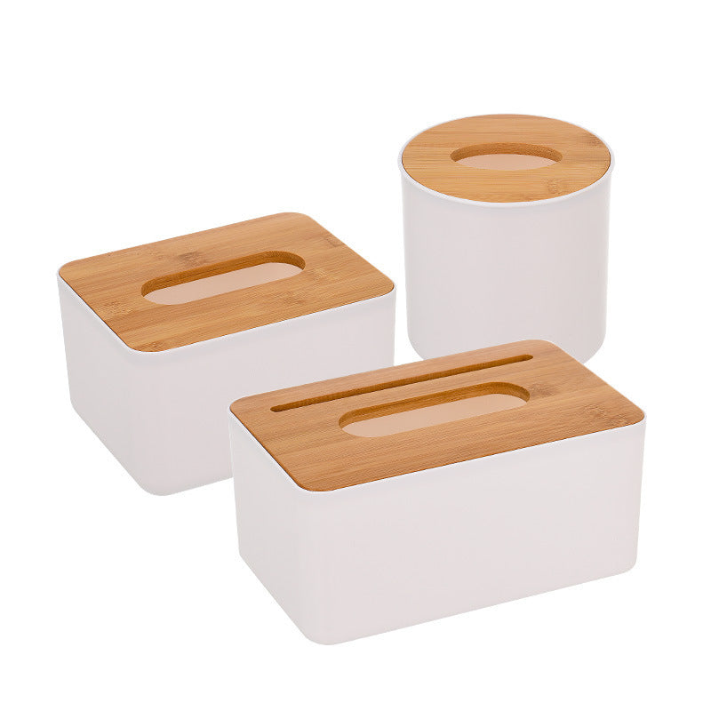 Bamboo Tissue Box Cover - Square Wood Dispenser