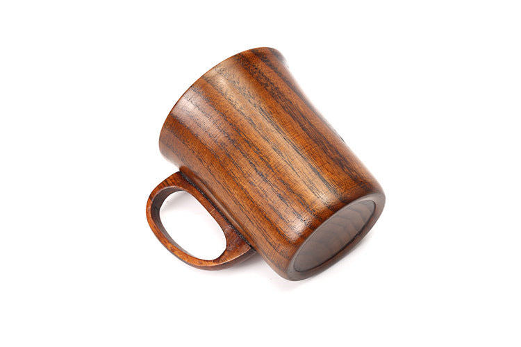 Jujube Wood Cup - Traditional Wood Mug with Handle