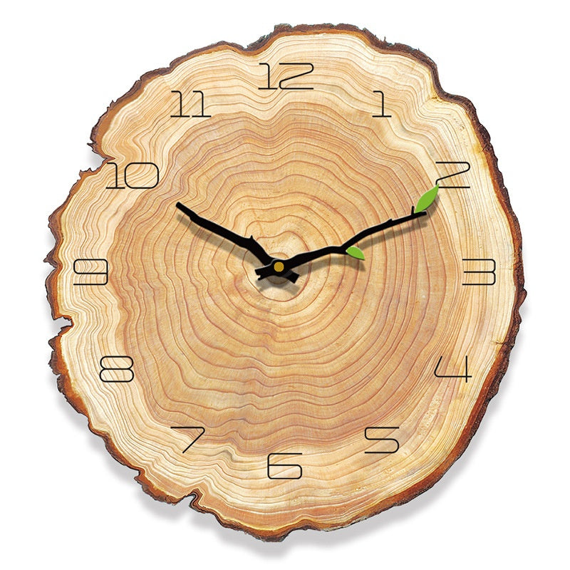 Rustic Solid Wood Wall Clock - Home Decor