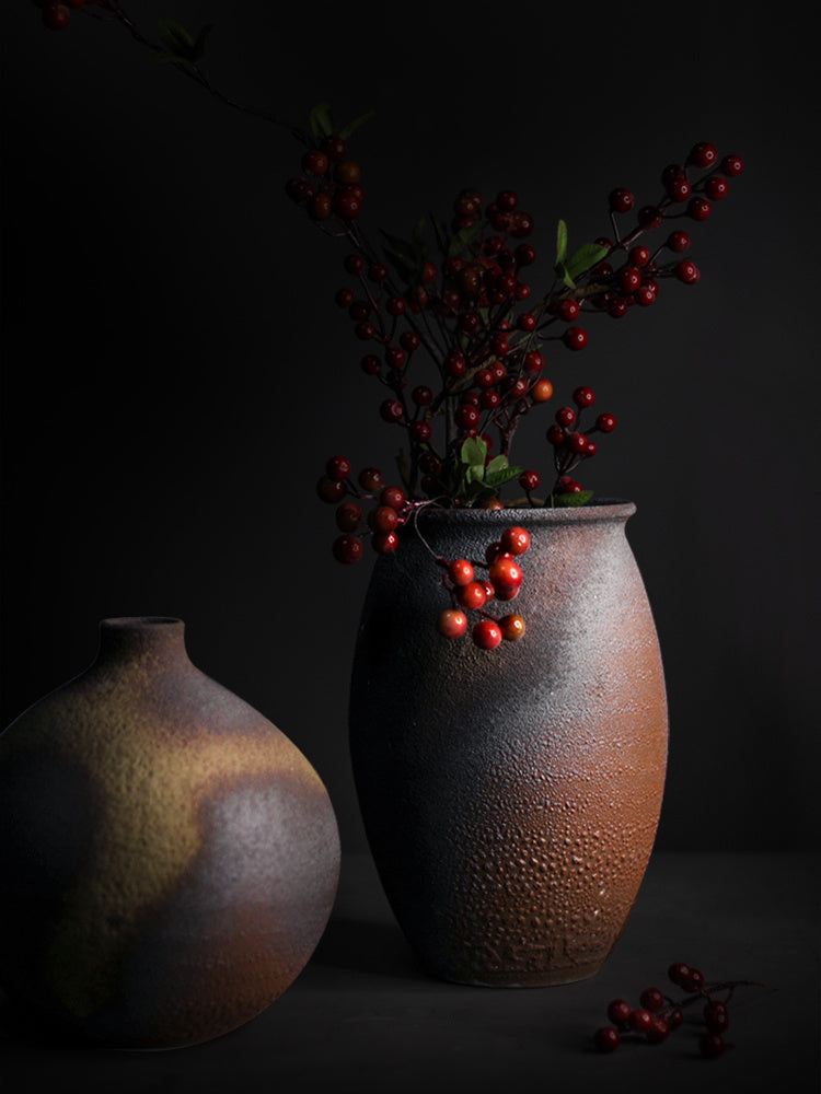 Japanese Stoneware Vase - Wood-fired Ceramic Flower