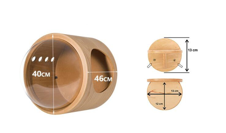 Wood Cat Wall Perch with Springboard - Scratching Post
