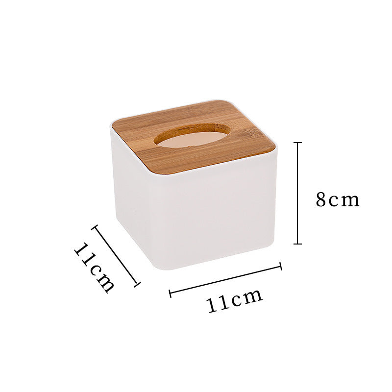 Bamboo Tissue Box Cover - Square Wood Dispenser