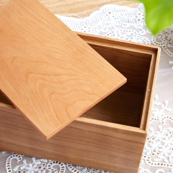 Walnut Wood Tissue Box Cover - Rectangular Holder