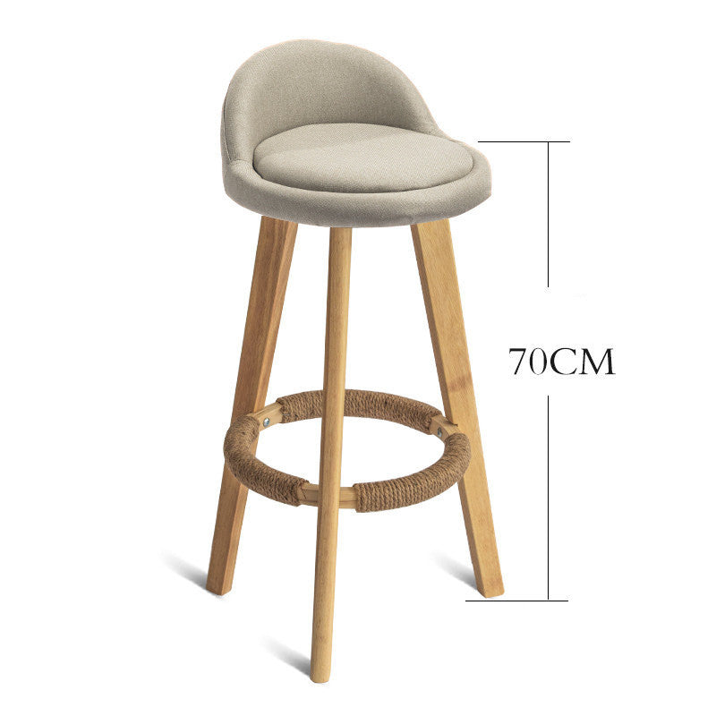 Nordic Wood Bar Stool - Modern Minimalist Counter Chair