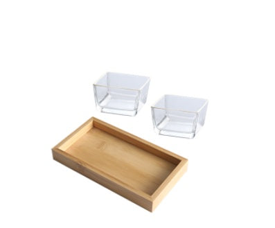 Bamboo Snack Tray - Divided Wooden Serving Platter