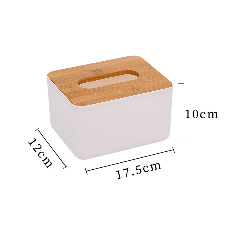 Bamboo Tissue Box Cover - Square Wood Dispenser
