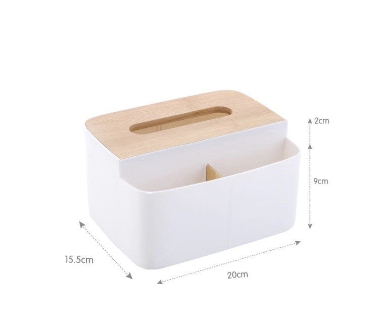 Bamboo Tissue Box Cover - Square Wood Dispenser