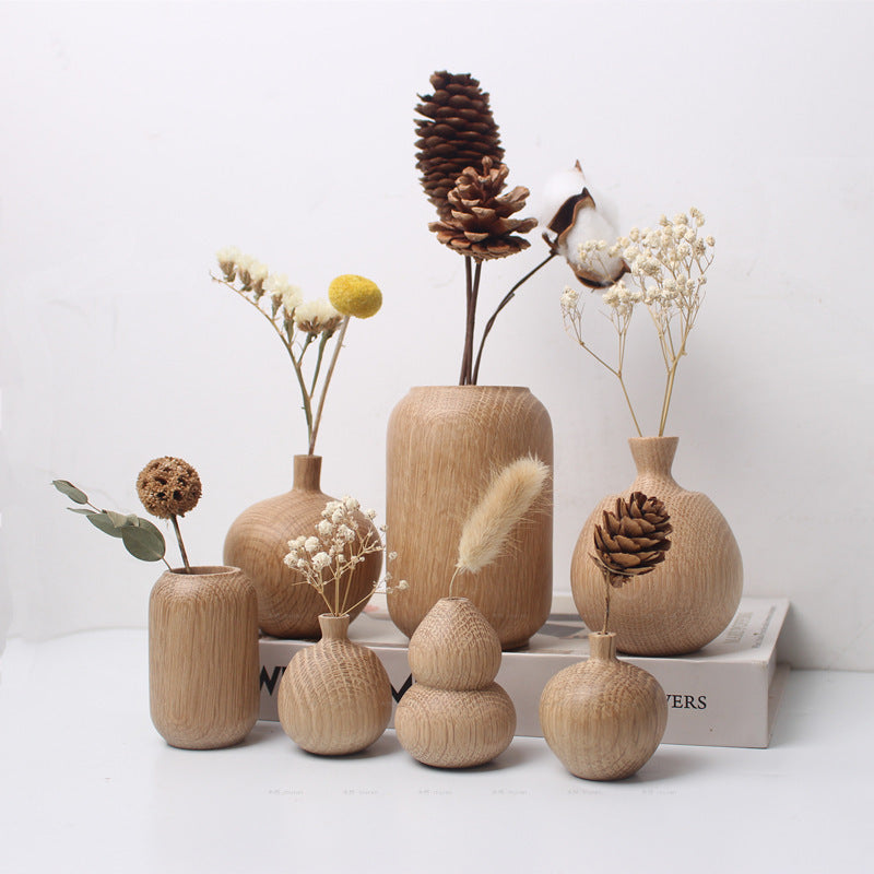 Japanese Wood Dried Flower Vase - Home Decor