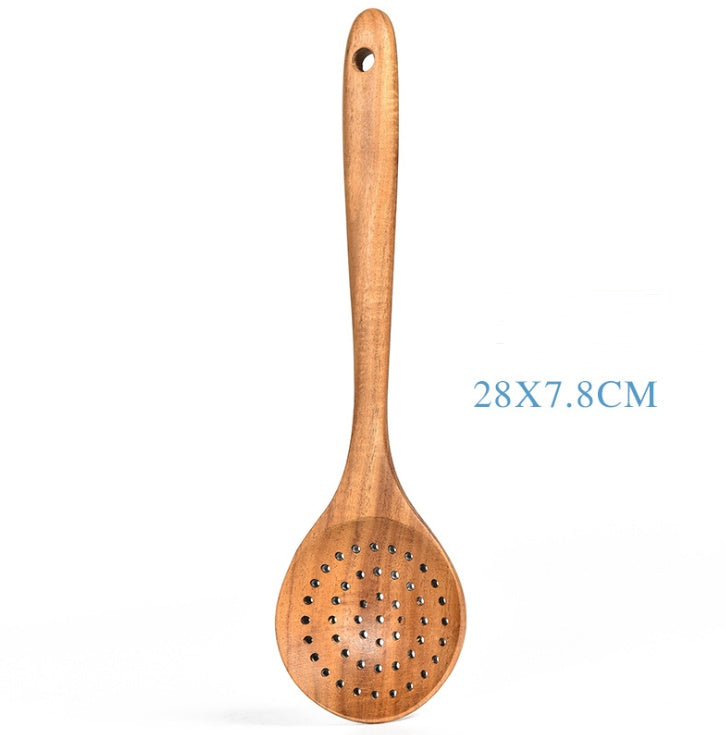 Teak Wood Cooking Tool Set - Wooden Kitchen Utensils