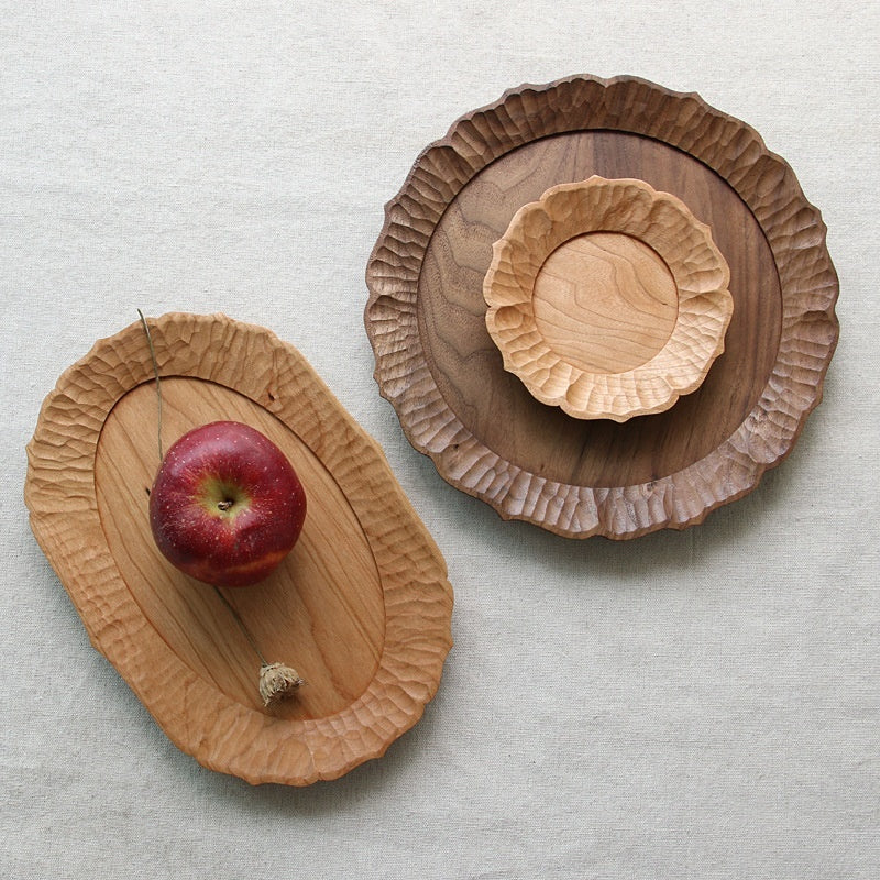 Japanese Wood Tea Trays - Handmade Serving Platters