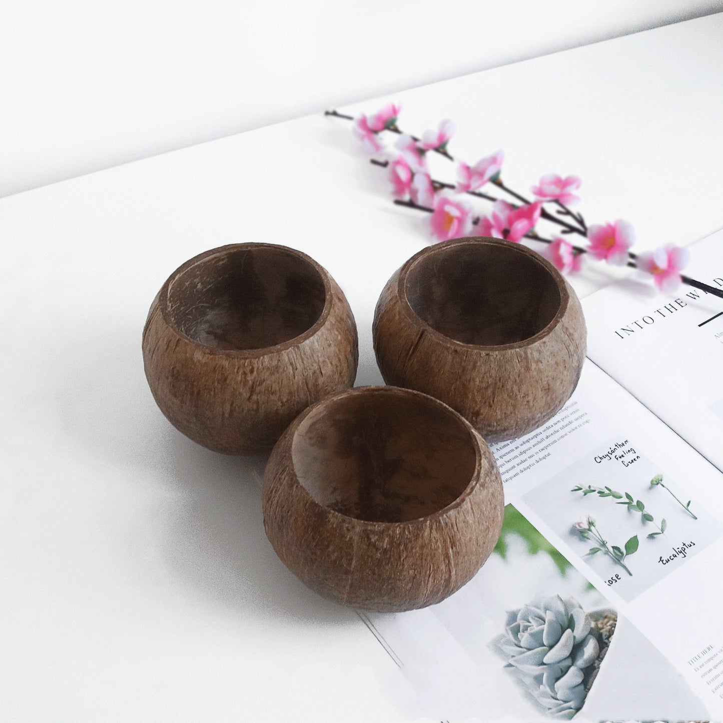 Coconut Shell Candle in Wood Bowl - Home Fragrance