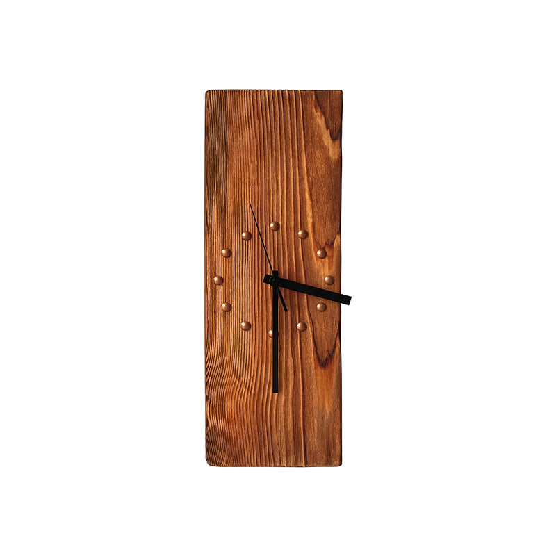 Vintage Wood Wall Clock - Art Deco Rectangular