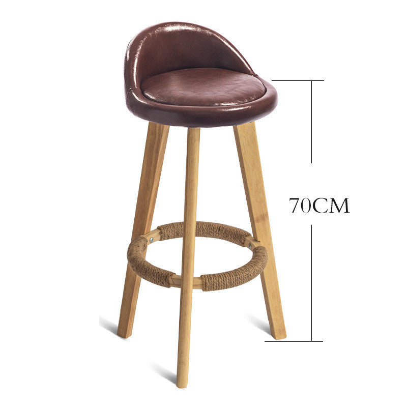 Nordic Wood Bar Stool - Modern Minimalist Counter Chair