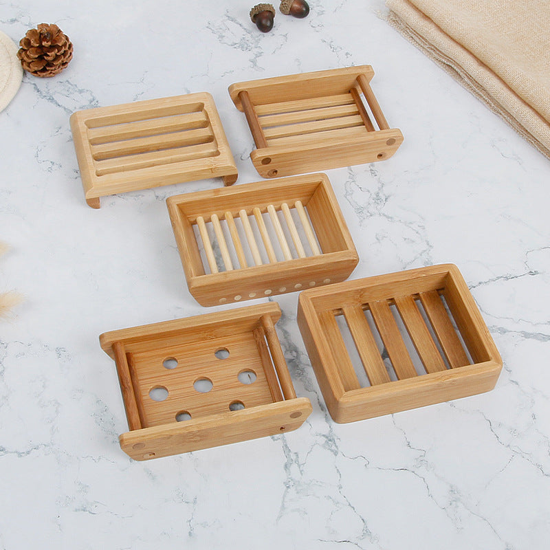 Bamboo Soap Dish with Drainage - Wood Holder