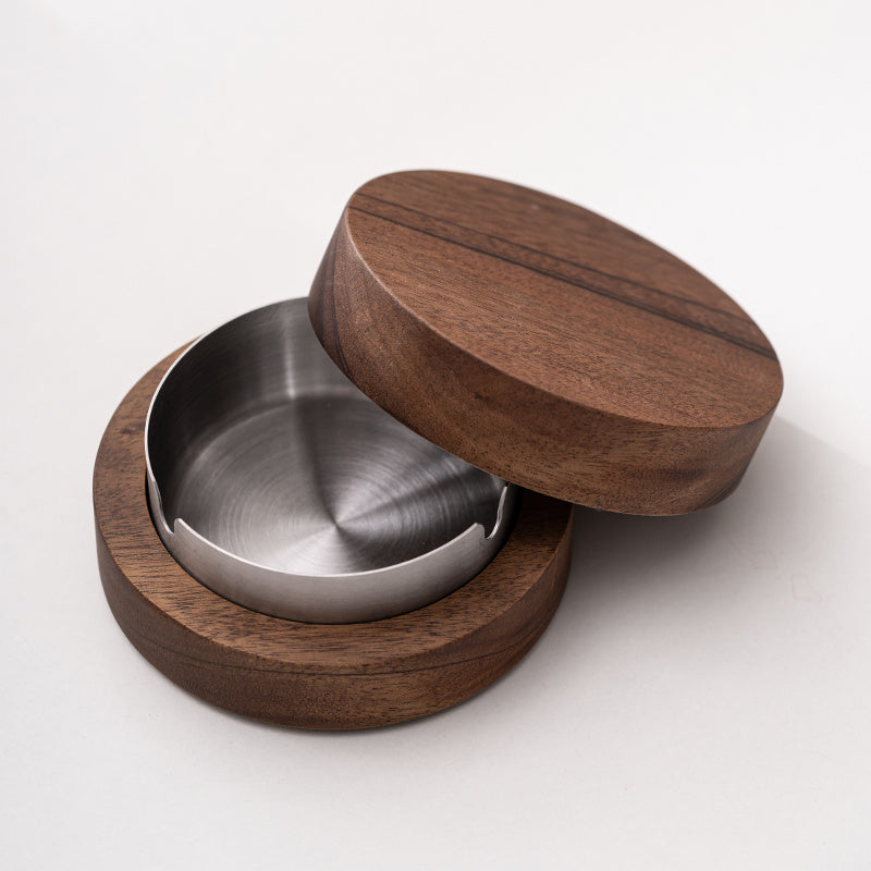 Solid Wood Ashtray - Anti-Fly Ash - Home & Office