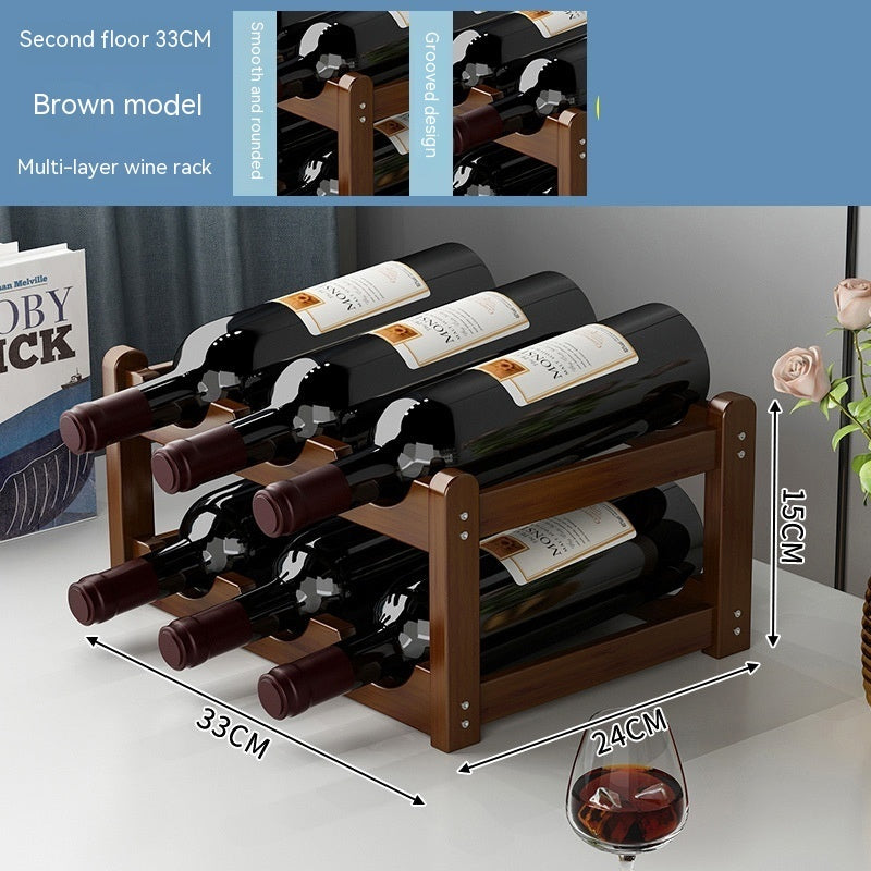 Wood Wine Display Rack - Decorative Cabinet Organizer