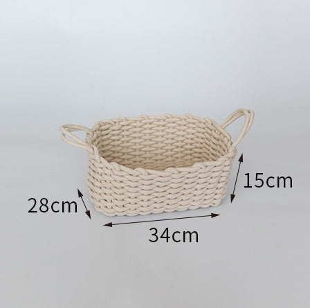 Nordic Cotton Rope Storage Box - Hand-woven Simple