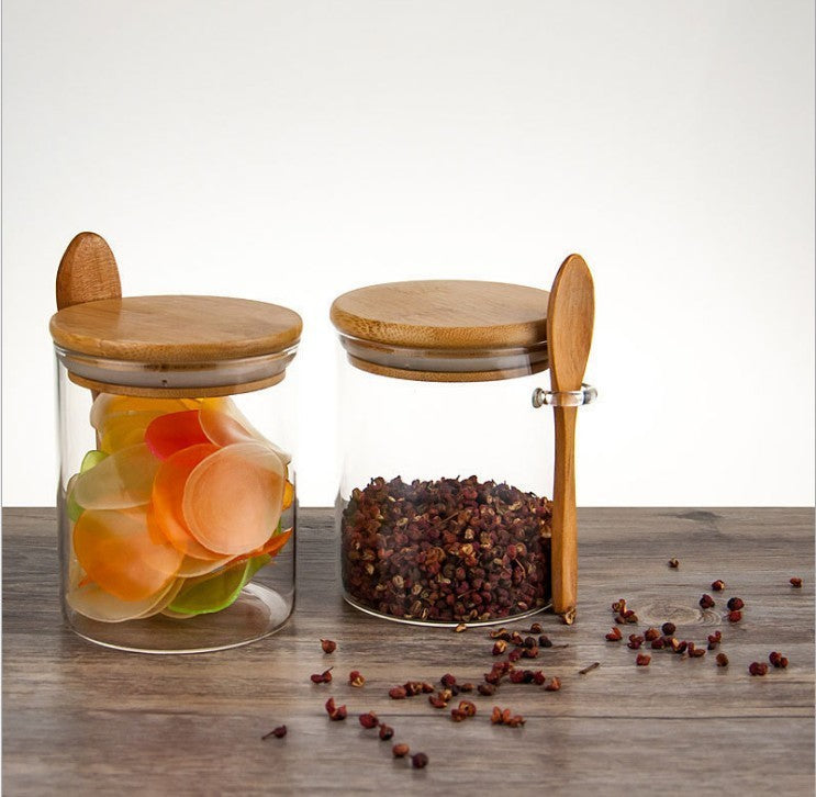 Glass Jar with Bamboo Lid - Airtight Storage
