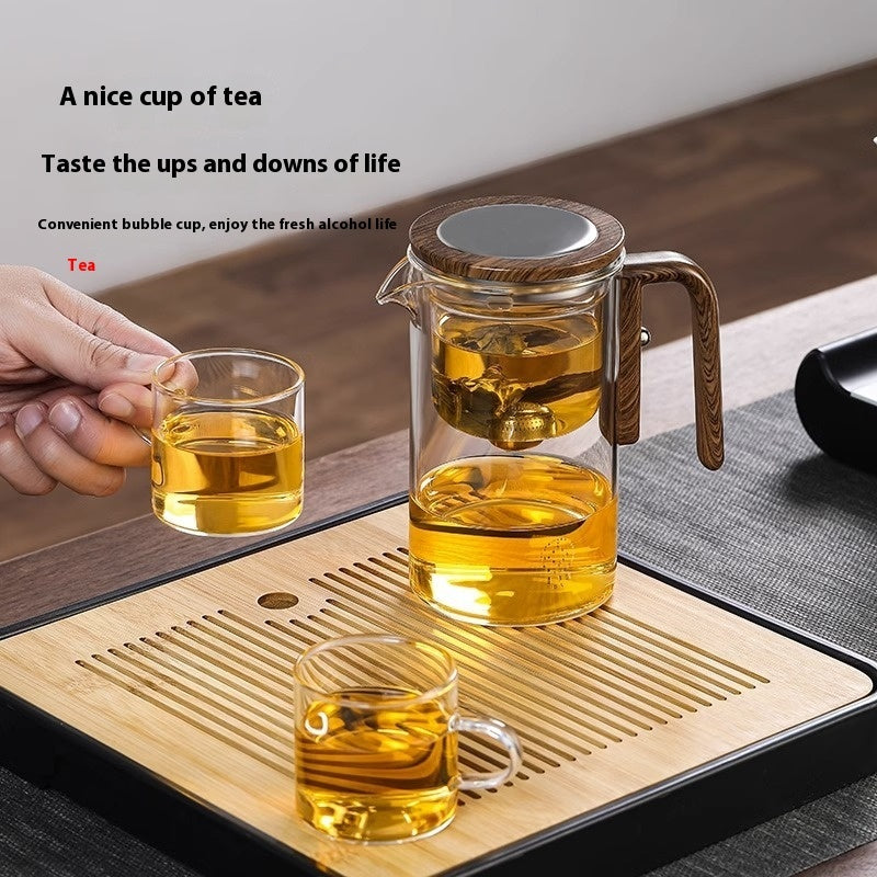 Magnetic Glass Teapot with Wood Handle