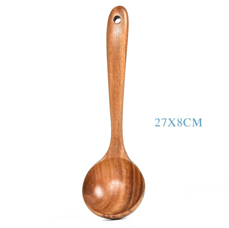 Teak Wood Cooking Tool Set - Wooden Kitchen Utensils