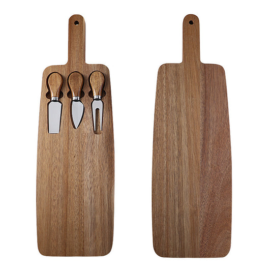Wood Cheese Plate with Knife Set - Serving Board