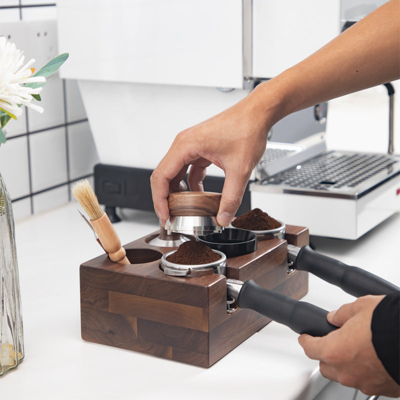 Wood Espresso Tamper Station - Coffee Distributor