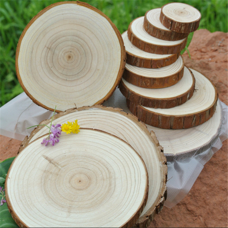 Fir Wood Chips - Round Wooden Slices for DIY Crafts