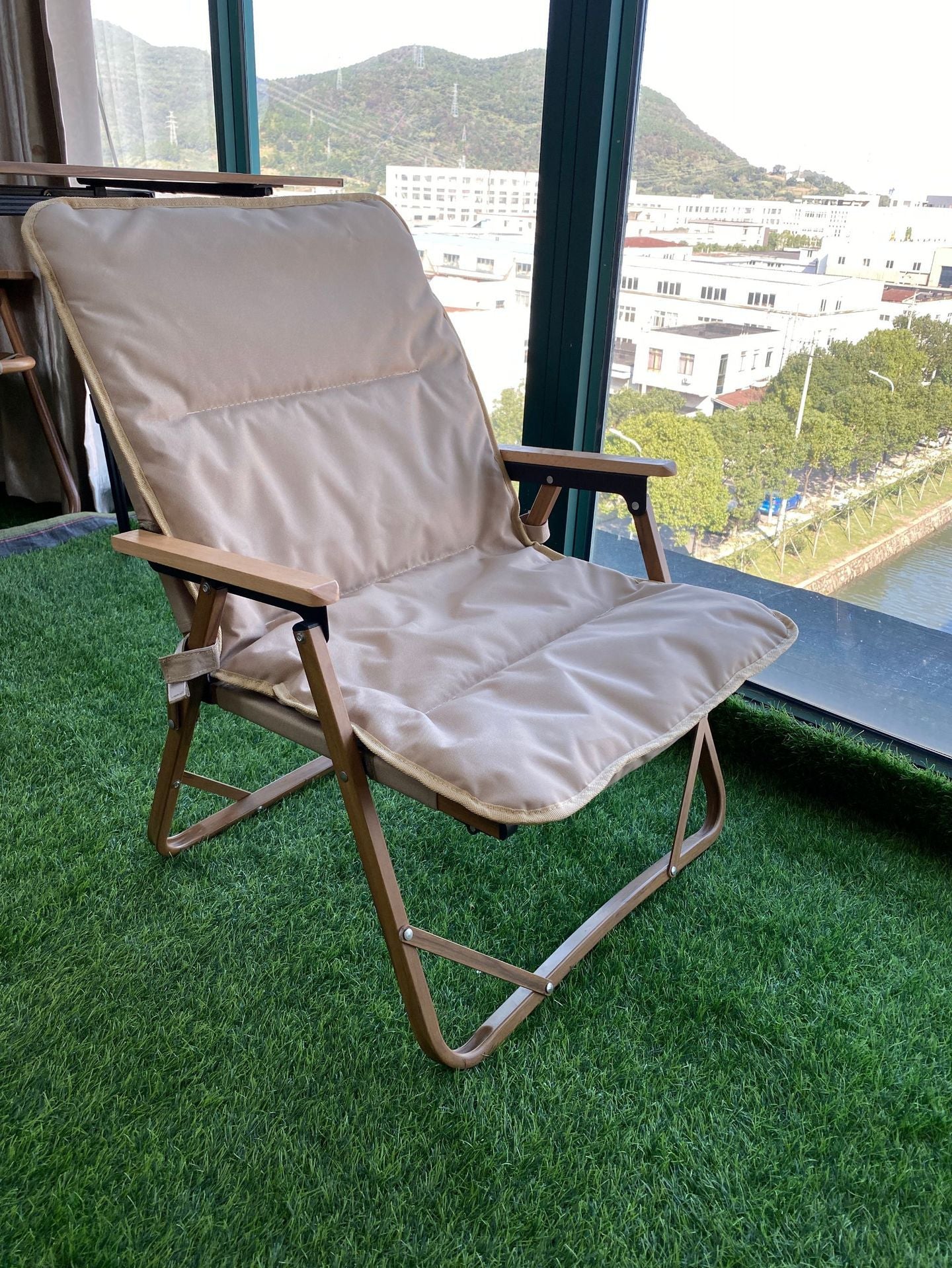 Wood Grain Camping Chair - Lightweight Folding