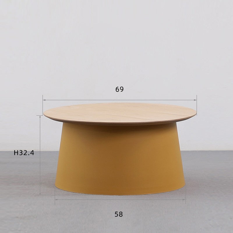 Wood Tea Table - Small Round Coffee Table