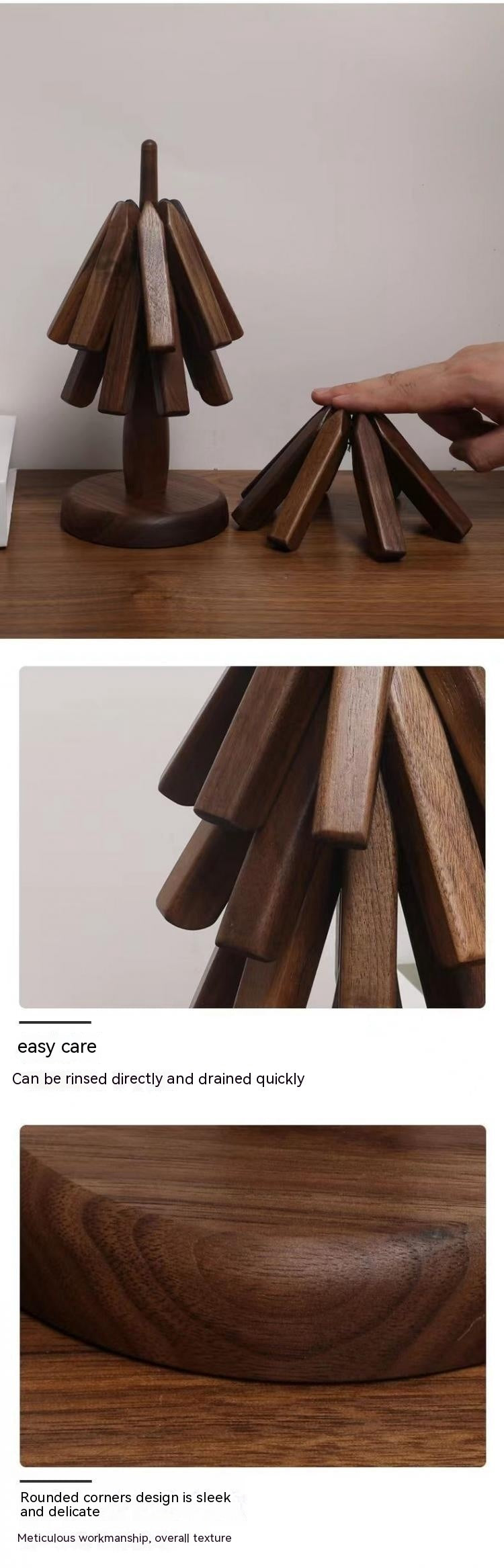 Black Walnut Table Decor - Tree Design Trivet