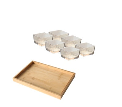Bamboo Snack Tray - Divided Wooden Serving Platter