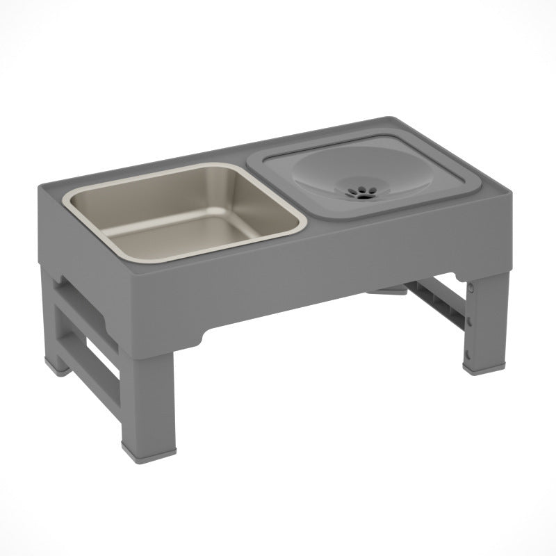 Elevated Dog Bowls - Adjustable Stainless Double Feeder