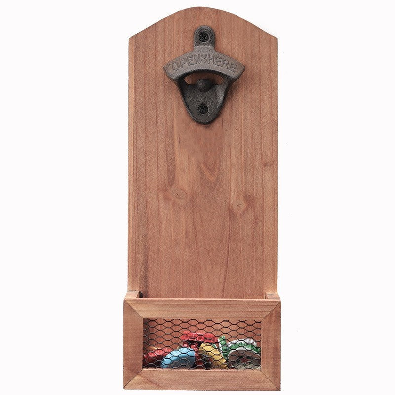 Wood Bottle Opener with Magnetic Catcher